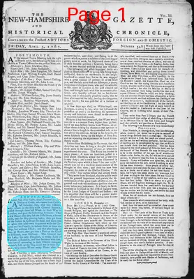 Page thumbnail for The New Hampshire Gazette And Historical Chronicle
