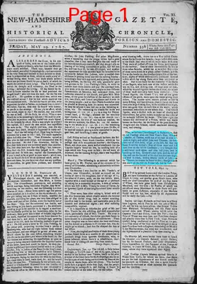 Page thumbnail for The New Hampshire Gazette And Historical Chronicle