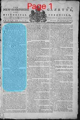 Page thumbnail for The New Hampshire Gazette And Historical Chronicle