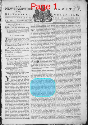 Page thumbnail for The New Hampshire Gazette And Historical Chronicle