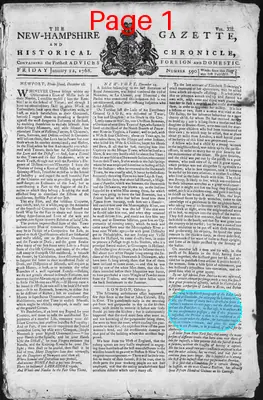 Page thumbnail for The New Hampshire Gazette And Historical Chronicle
