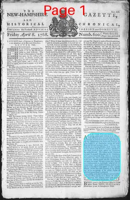 Page thumbnail for The New Hampshire Gazette And Historical Chronicle