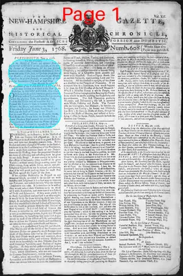 Page thumbnail for The New Hampshire Gazette And Historical Chronicle