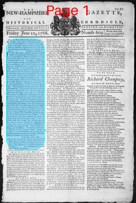 Page thumbnail for The New Hampshire Gazette And Historical Chronicle