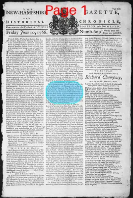 Page thumbnail for The New Hampshire Gazette And Historical Chronicle