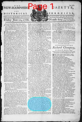 Page thumbnail for The New Hampshire Gazette And Historical Chronicle