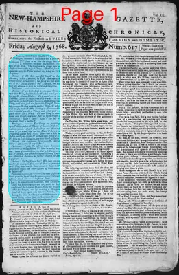 Page thumbnail for The New Hampshire Gazette And Historical Chronicle