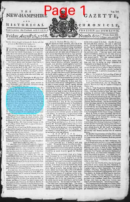 Page thumbnail for The New Hampshire Gazette And Historical Chronicle