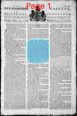 Page thumbnail for The New Hampshire Gazette And Historical Chronicle