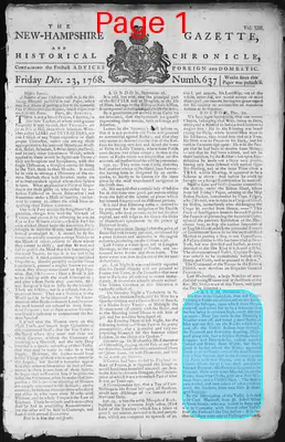 Page thumbnail for The New Hampshire Gazette And Historical Chronicle
