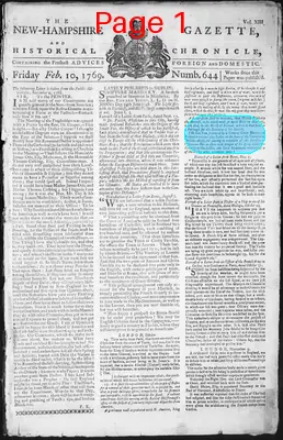Page thumbnail for The New Hampshire Gazette And Historical Chronicle