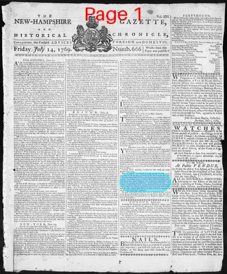 Page thumbnail for The New Hampshire Gazette And Historical Chronicle
