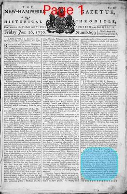 Page thumbnail for The New Hampshire Gazette And Historical Chronicle