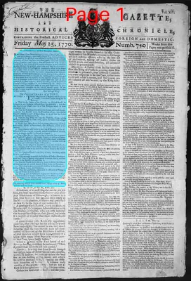 Page thumbnail for The New Hampshire Gazette And Historical Chronicle