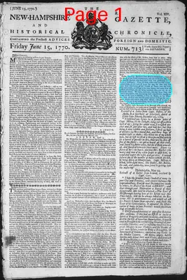 Page thumbnail for The New Hampshire Gazette And Historical Chronicle