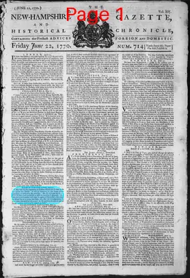 Page thumbnail for The New Hampshire Gazette And Historical Chronicle