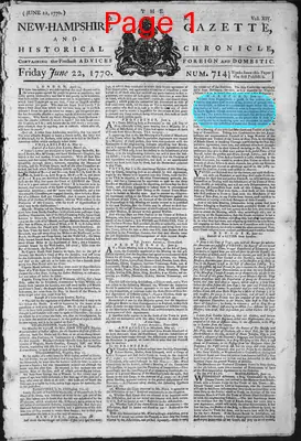 Page thumbnail for The New Hampshire Gazette And Historical Chronicle