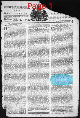 Page thumbnail for The New Hampshire Gazette And Historical Chronicle