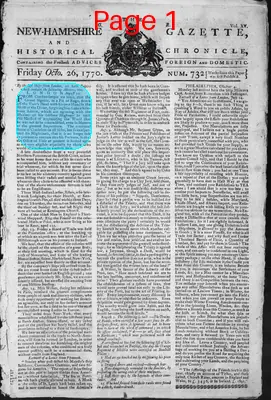 Page thumbnail for The New Hampshire Gazette And Historical Chronicle
