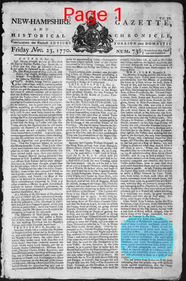 Page thumbnail for The New Hampshire Gazette And Historical Chronicle