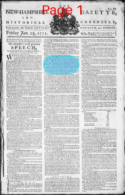 Page thumbnail for The New Hampshire Gazette And Historical Chronicle