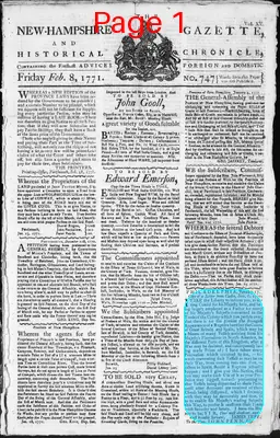 Page thumbnail for The New Hampshire Gazette And Historical Chronicle