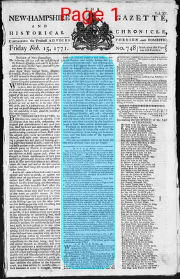 Page thumbnail for The New Hampshire Gazette And Historical Chronicle