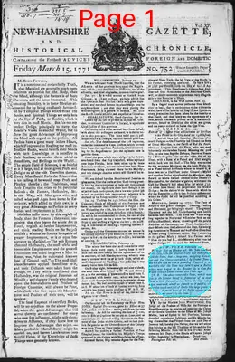 Page thumbnail for The New Hampshire Gazette And Historical Chronicle