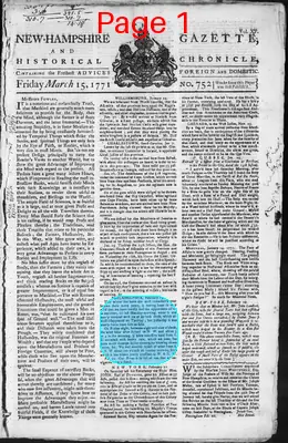 Page thumbnail for The New Hampshire Gazette And Historical Chronicle