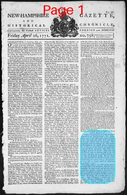 Page thumbnail for The New Hampshire Gazette And Historical Chronicle