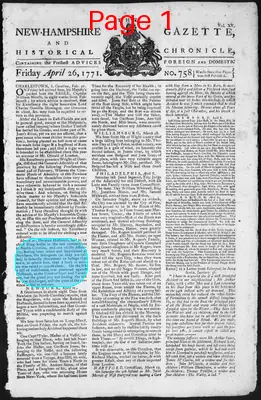 Page thumbnail for The New Hampshire Gazette And Historical Chronicle