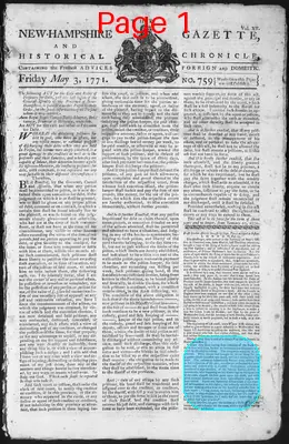 Page thumbnail for The New Hampshire Gazette And Historical Chronicle
