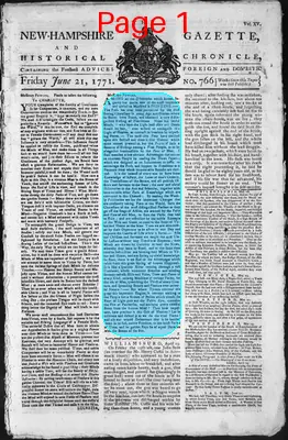 Page thumbnail for The New Hampshire Gazette And Historical Chronicle