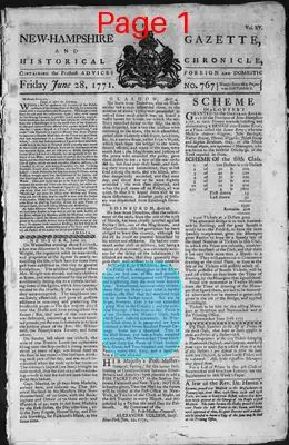 Page thumbnail for The New Hampshire Gazette And Historical Chronicle