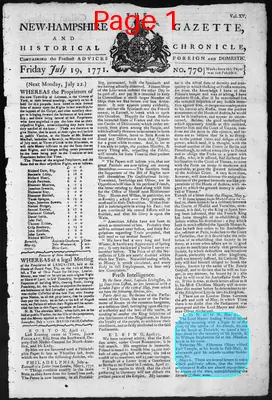 Page thumbnail for The New Hampshire Gazette And Historical Chronicle