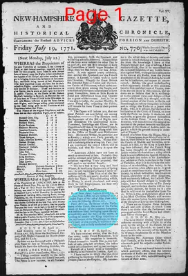 Page thumbnail for The New Hampshire Gazette And Historical Chronicle
