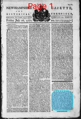 Page thumbnail for The New Hampshire Gazette And Historical Chronicle