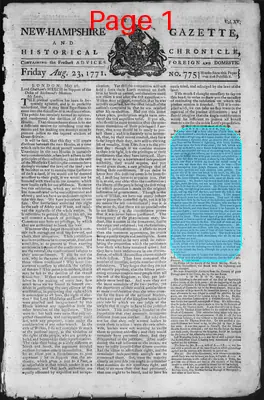 Page thumbnail for The New Hampshire Gazette And Historical Chronicle