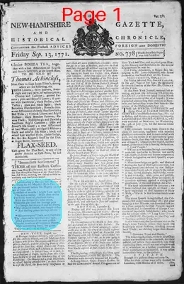 Page thumbnail for The New Hampshire Gazette And Historical Chronicle