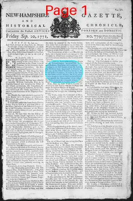 Page thumbnail for The New Hampshire Gazette And Historical Chronicle