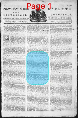 Page thumbnail for The New Hampshire Gazette And Historical Chronicle