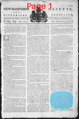 Page thumbnail for The New Hampshire Gazette And Historical Chronicle