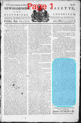 Page thumbnail for The New Hampshire Gazette And Historical Chronicle