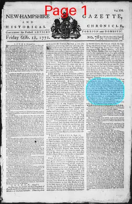 Page thumbnail for The New Hampshire Gazette And Historical Chronicle