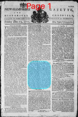 Page thumbnail for The New Hampshire Gazette And Historical Chronicle