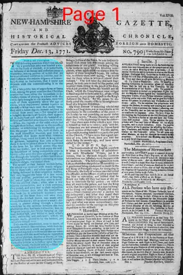 Page thumbnail for The New Hampshire Gazette And Historical Chronicle