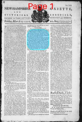 Page thumbnail for The New Hampshire Gazette And Historical Chronicle