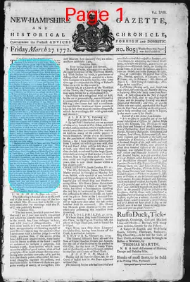 Page thumbnail for The New Hampshire Gazette And Historical Chronicle