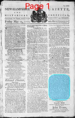 Page thumbnail for The New Hampshire Gazette And Historical Chronicle