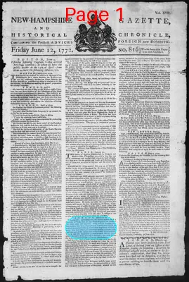 Page thumbnail for The New Hampshire Gazette And Historical Chronicle